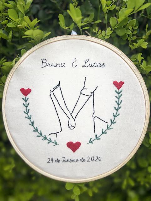 Bordado em Bastidor - Dia dos Namorados - Bodas e Datas de casal