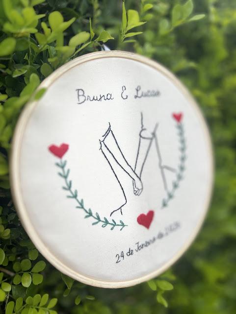 Bordado em Bastidor - Dia dos Namorados - Bodas e Datas de casal