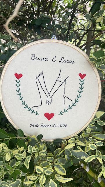 Bordado em Bastidor - Dia dos Namorados - Bodas e Datas de casal