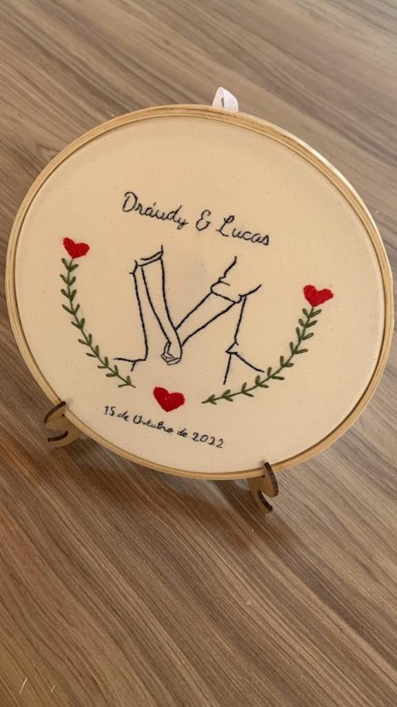 Bordado em Bastidor - Dia dos Namorados - Bodas e Datas de casal