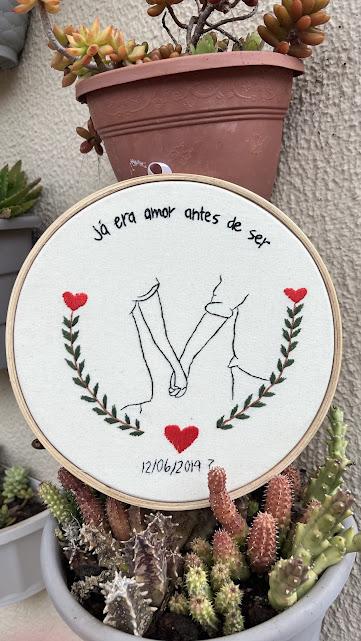 Bordado em Bastidor - Dia dos Namorados - Bodas e Datas de casal
