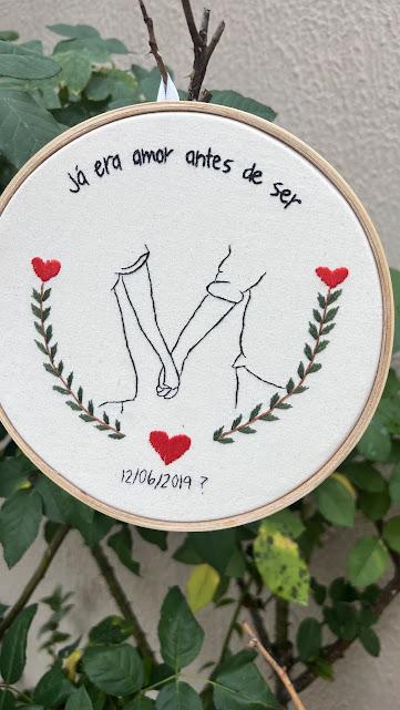 Bordado em Bastidor - Dia dos Namorados - Bodas e Datas de casal