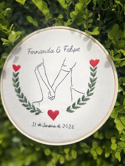 Bordado em Bastidor - Dia dos Namorados - Bodas e Datas de casal