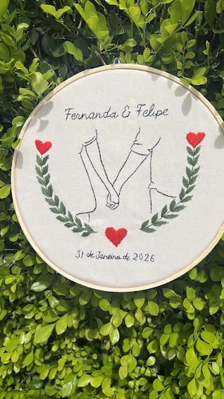 Bordado em Bastidor - Dia dos Namorados - Bodas e Datas de casal