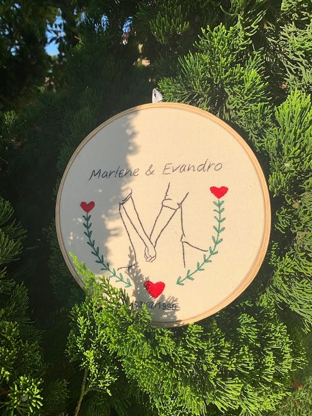 Bordado em Bastidor - Dia dos Namorados - Bodas e Datas de casal
