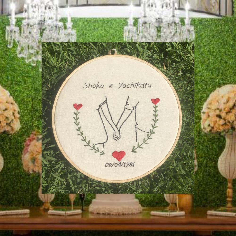 Bordado em Bastidor - Dia dos Namorados - Bodas e Datas de casal