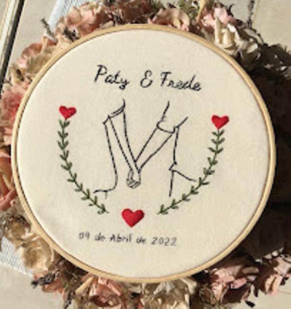 Bordado em Bastidor - Dia dos Namorados - Bodas e Datas de casal