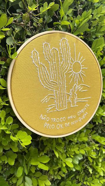 Bordado em Bastidor - Cactus Oxente