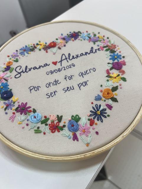 Porta Alianças de casamento - Guirlanda de flores
