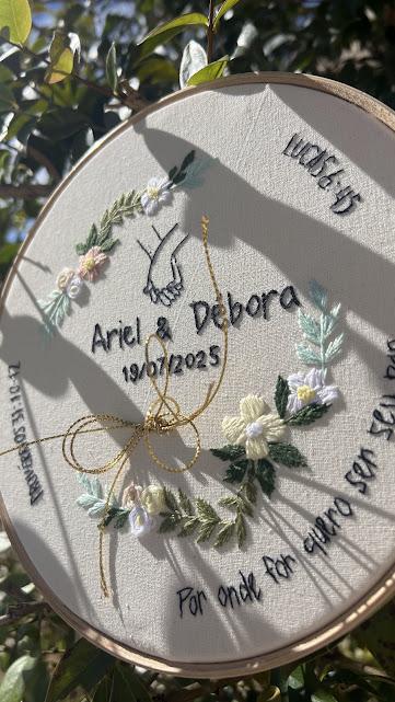 Porta Alianças de casamento - Buquê de flores