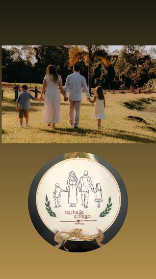Porta Alianças de casamento - foto bordada