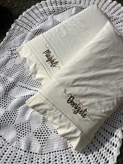 2 fronhas personalizadas - Nome com monograma - enxoval de luxo