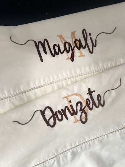 2 fronhas personalizadas - Nome com monograma - enxoval de luxo