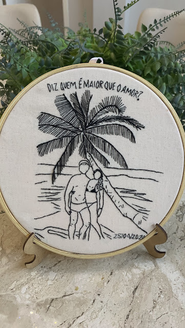 Bordado a partir de fotografia - eternize seus momentos - Lua de 