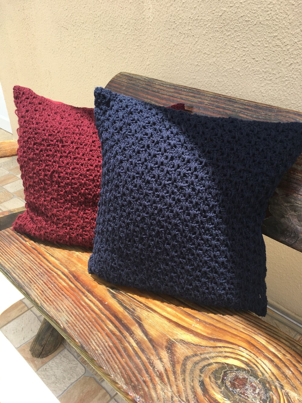 Capa de Almofada de crochê 40 X 40 cm Lisa Marsala
