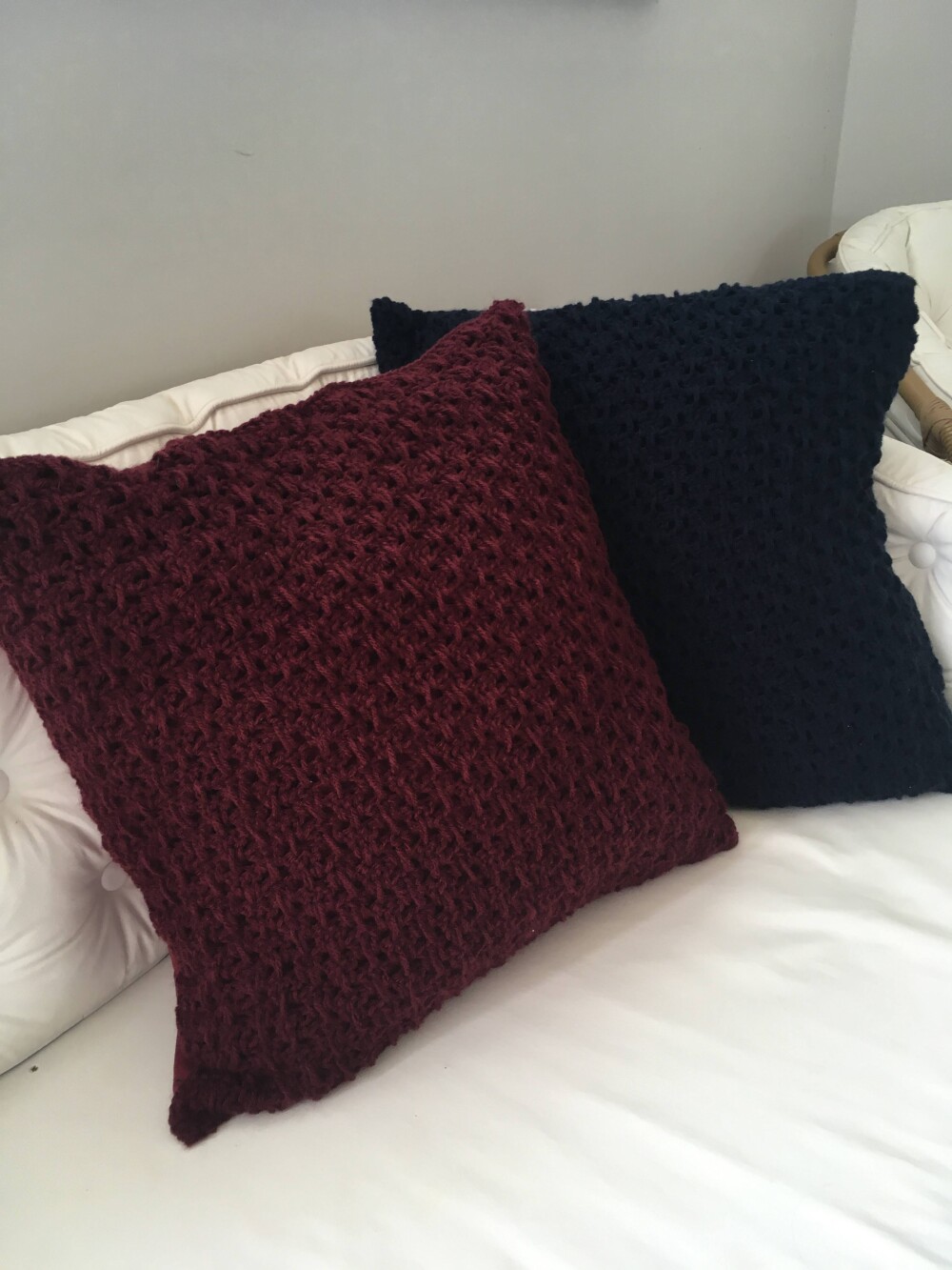 Capa de Almofada de crochê 40 X 40 cm Lisa Marsala