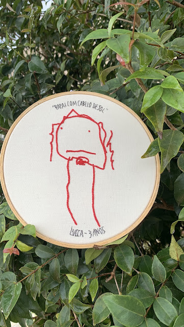 Bordado a partir de desenho das crianças - eternize as lembranç