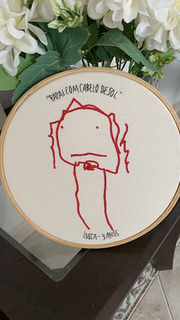 Bordado a partir de desenho das crianças - eternize as lembranç