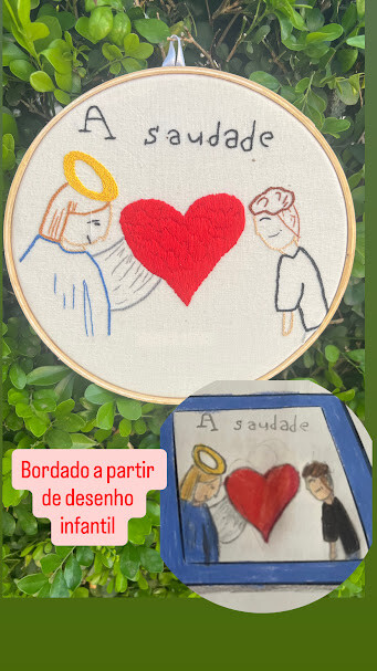 Bordado a partir de desenho das crianças - eternize as lembranç