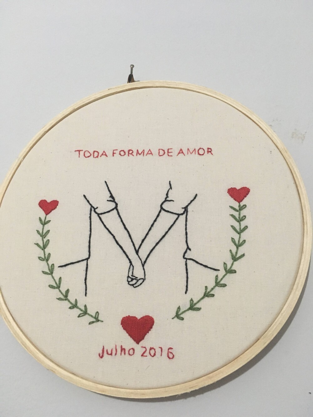 Bordado em Bastidor - Dia dos Namorados - Bodas e Datas de casal