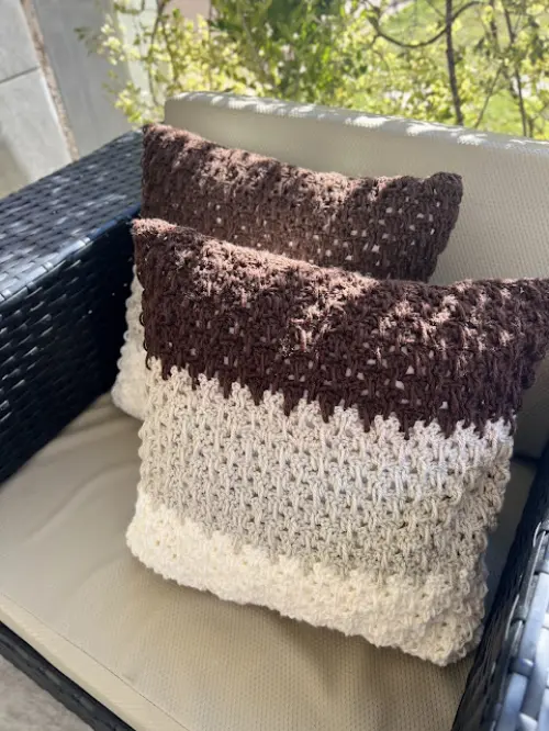 Capa de Almofada de crochê 40 X 40 cm mod.  DEGRADÊ