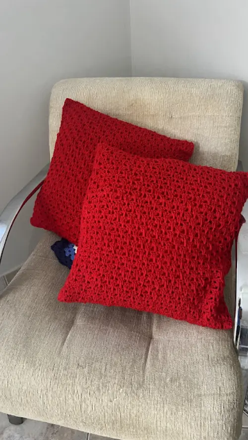 Capa de Almofada de crochê 40 X 40 cm mod.  LISA - Cópia - Cóp