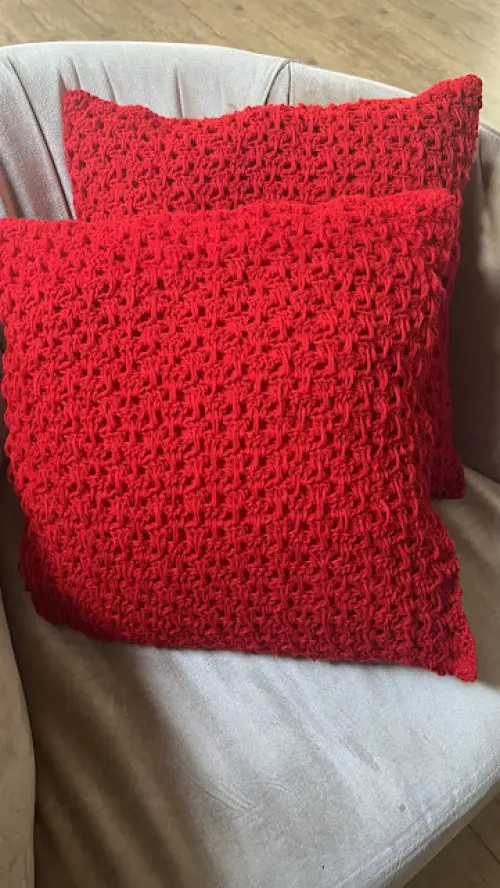 Capa de Almofada de crochê 40 X 40 cm mod.  LISA - Cópia - Cóp