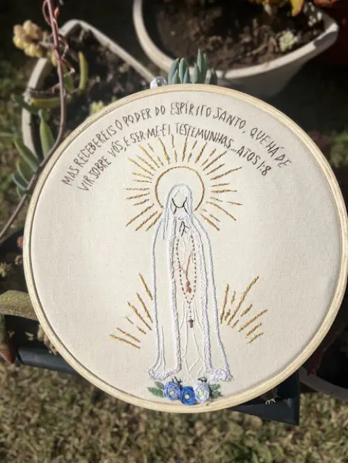 Bordado em Bastidor - Católicos - Nossa Senhora de Fátima
