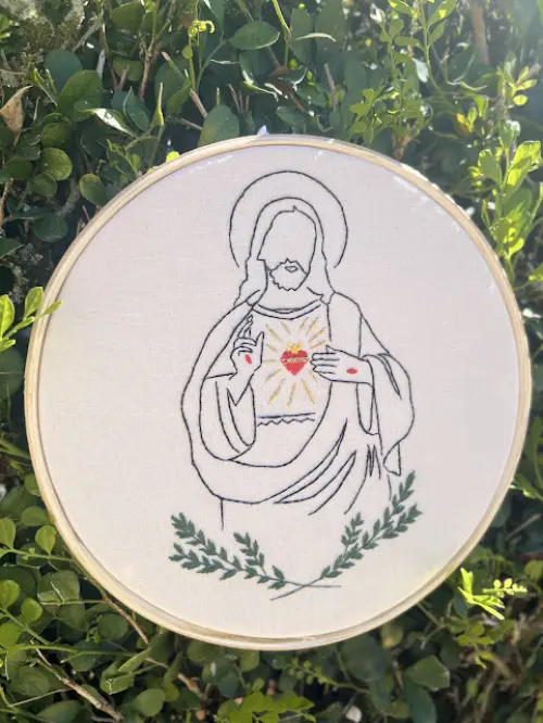 Bordado em Bastidor - Católicos - Sagrado Coração de Jesus