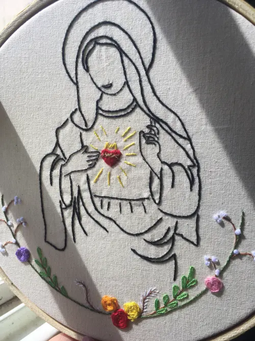 Bordado em Bastidor - Católicos - Imaculado Coração de Maria