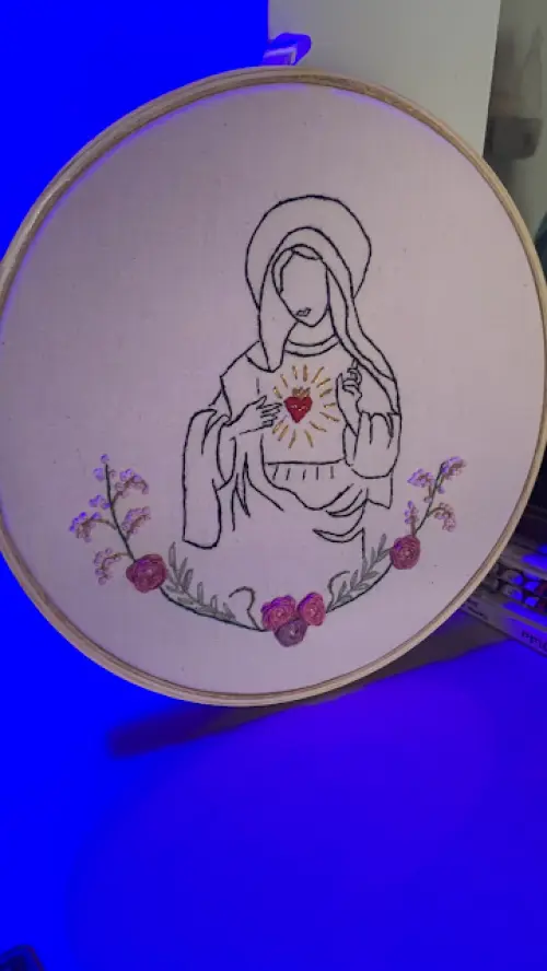 Bordado em Bastidor - Católicos - Imaculado Coração de Maria