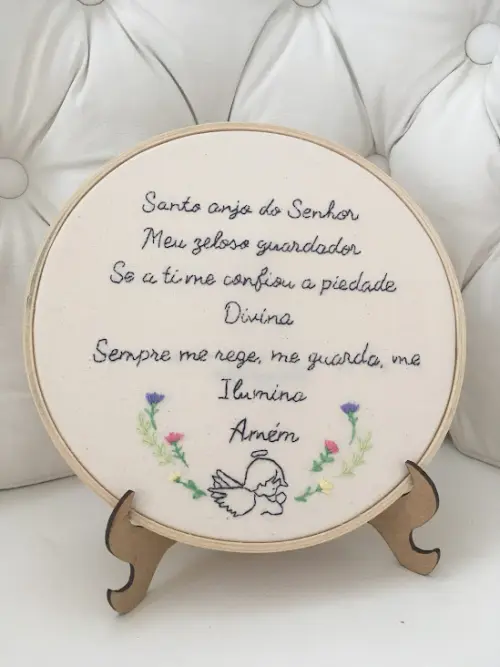 Bordado em Bastidor - Católicos - Oração Anjo da Guarda