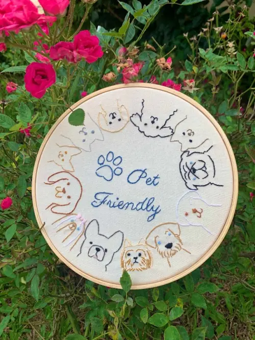 Bordado em Bastidor - Familia e Pets - Pet Friendly