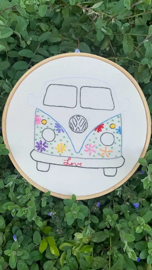 Bordado em Bastidor - Kombi Lovers
