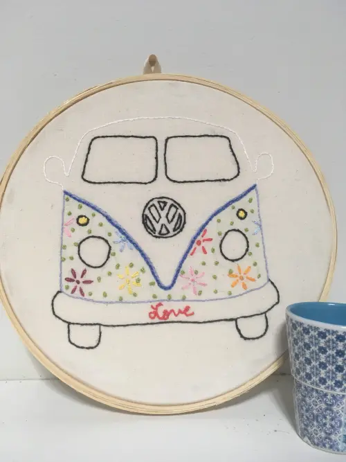 Bordado em Bastidor - Kombi Lovers