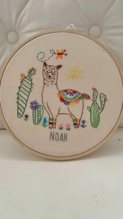 Bordado em Bastidor - Alpaca e Lhama - Noah