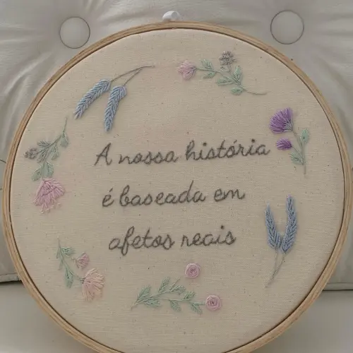 Bordado em Bastidor - Dia dos Namorados - Afetos Reais