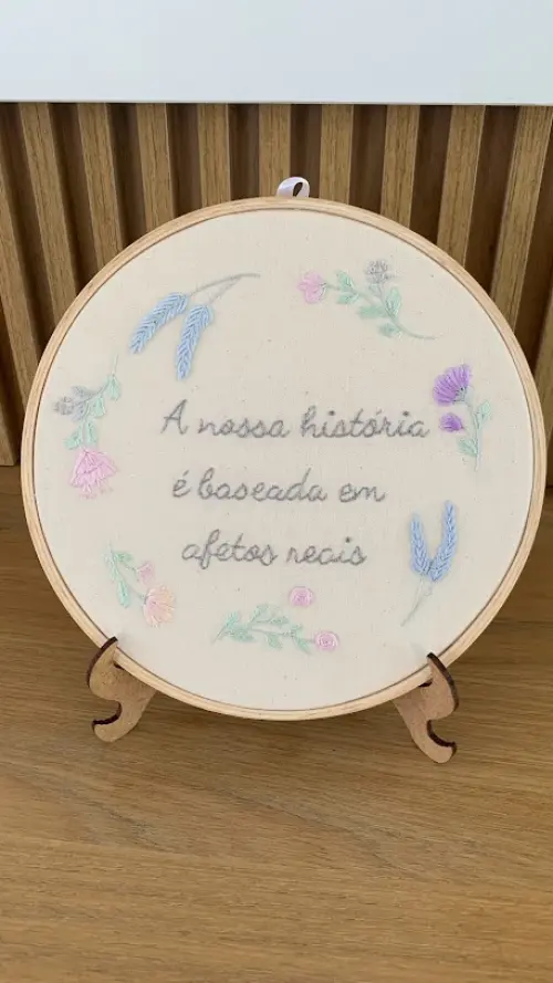 Bordado em Bastidor - Dia dos Namorados - Afetos Reais