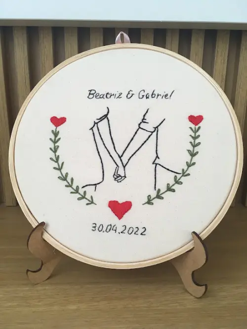 Bordado em Bastidor - Dia dos Namorados - Bodas e Datas de casal