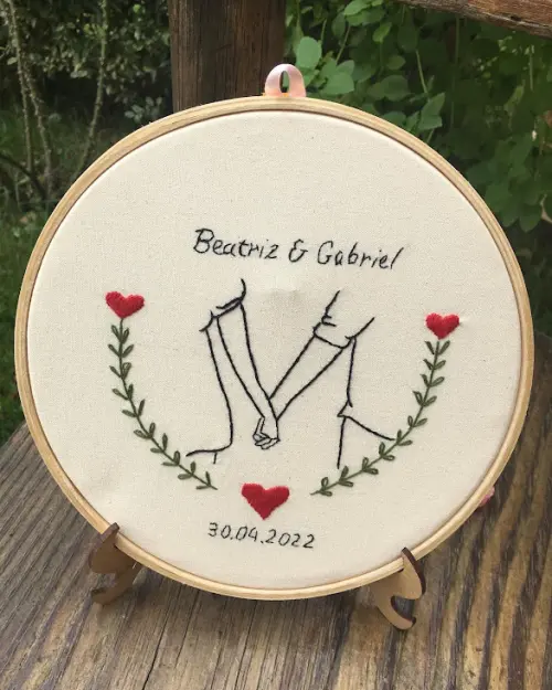 Bordado em Bastidor - Dia dos Namorados - Bodas e Datas de casal
