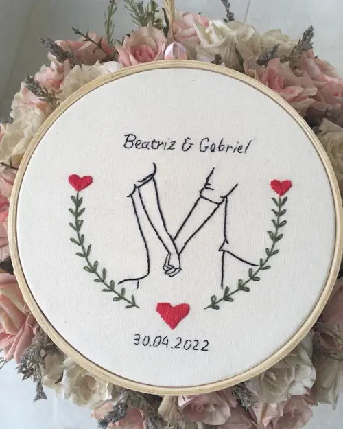 Bordado em Bastidor - Dia dos Namorados - Bodas e Datas de casal