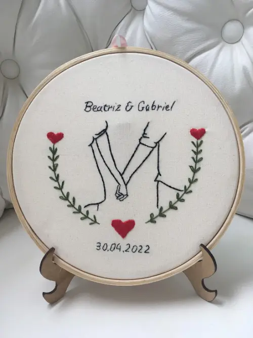Bordado em Bastidor - Dia dos Namorados - Bodas e Datas de casal