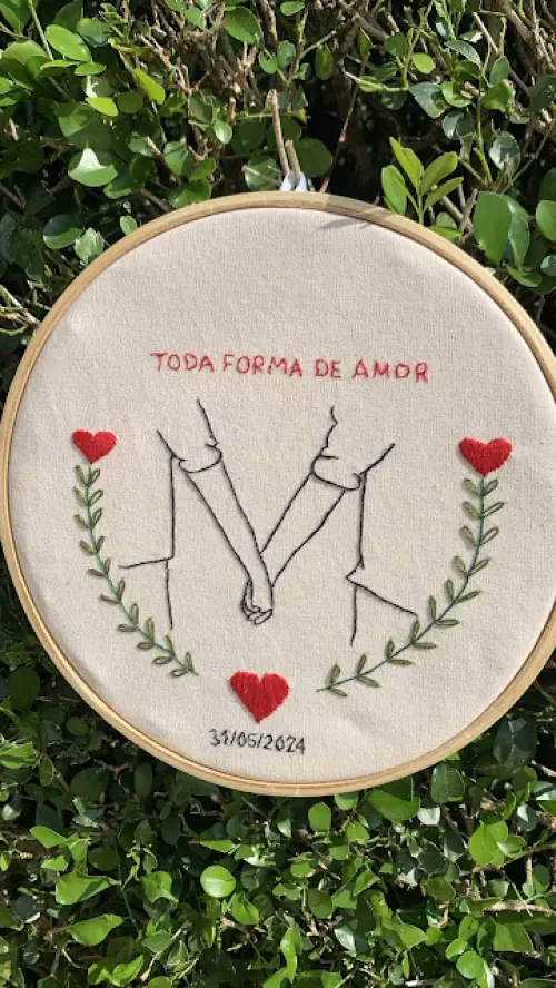 Bordado em Bastidor - Dia dos Namorados - Bodas e Datas de casal