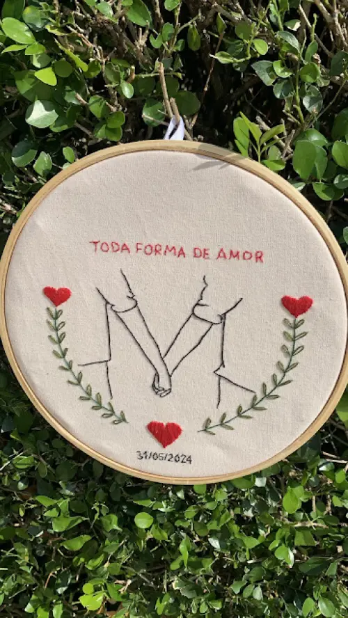 Bordado em Bastidor - Dia dos Namorados - Bodas e Datas de casal