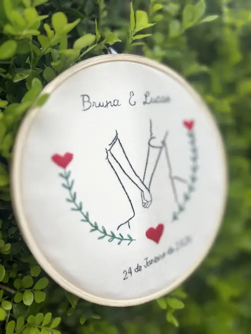 Bordado em Bastidor - Dia dos Namorados - Bodas e Datas de casal
