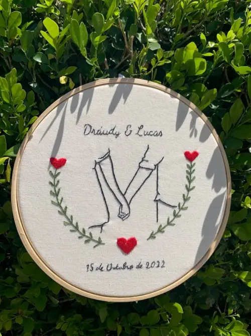 Bordado em Bastidor - Dia dos Namorados - Bodas e Datas de casal