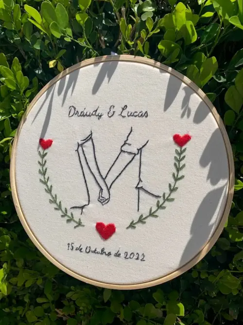 Bordado em Bastidor - Dia dos Namorados - Bodas e Datas de casal