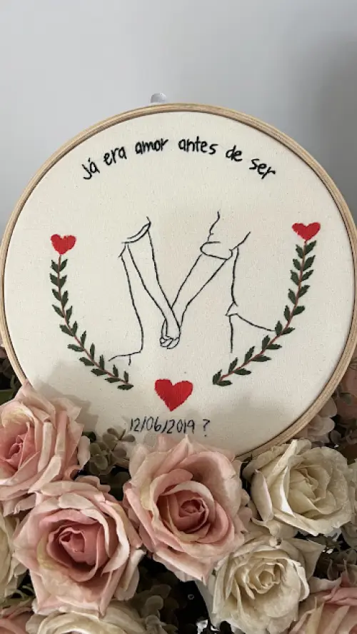 Bordado em Bastidor - Dia dos Namorados - Bodas e Datas de casal