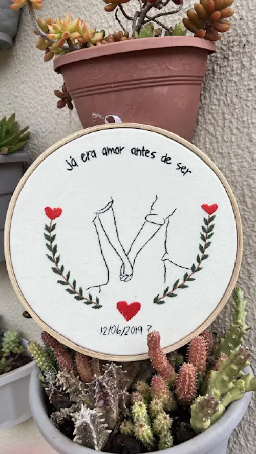 Bordado em Bastidor - Dia dos Namorados - Bodas e Datas de casal