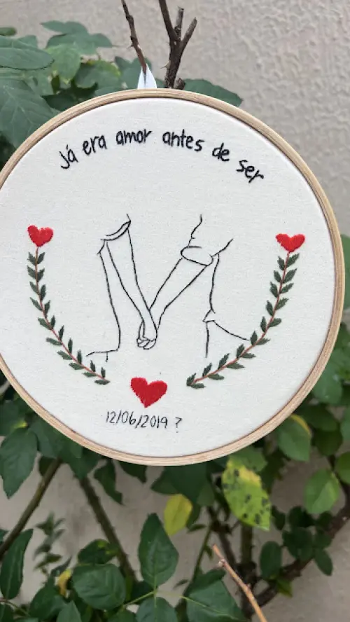 Bordado em Bastidor - Dia dos Namorados - Bodas e Datas de casal